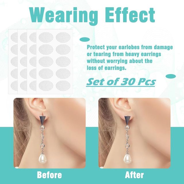Premium Earlobe Support Patches for Heavy Earrings (100 Pcs)