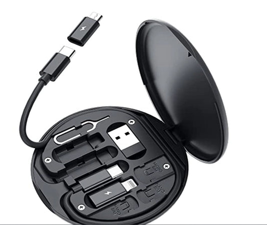 Mini Multi-Functional Fast Charging Data Cable Set (Pack of 1)